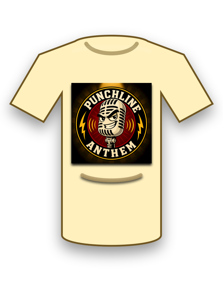 Centered Punchline Anthem logo tee mockup